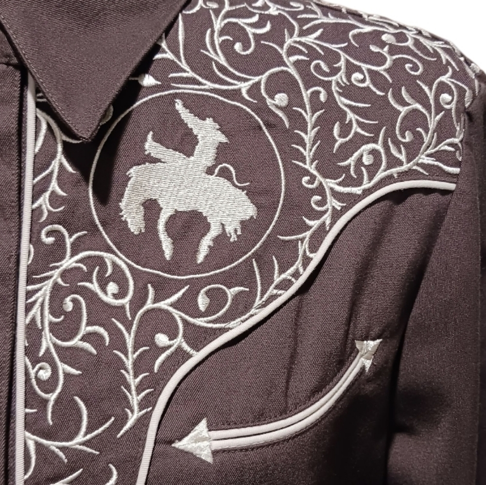 Vintage Roper Bucking Bronco Western Shirt Pearl Snap - Picture 5 of 11